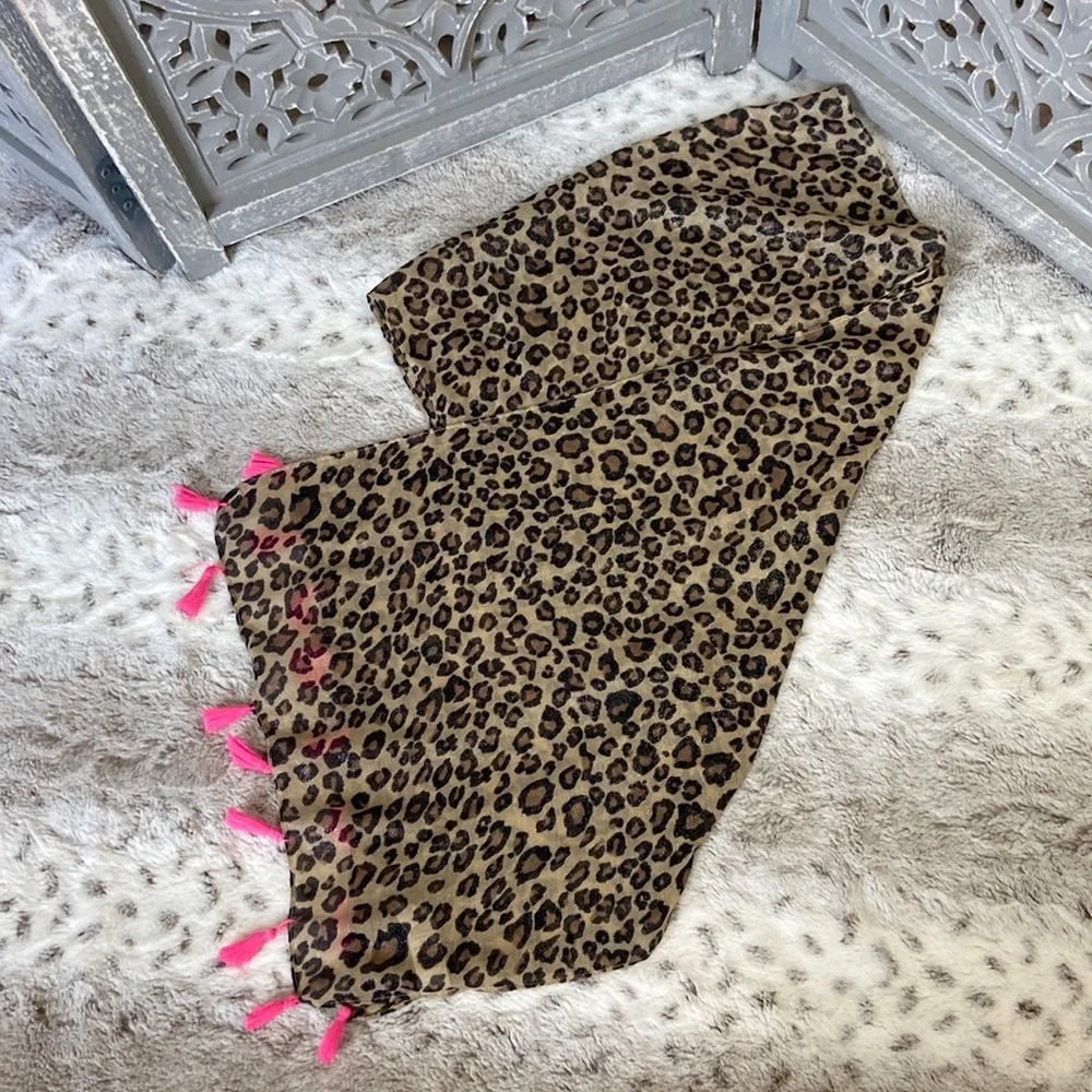 The Children’s Place sparkly leopard print scarf girls OS Barbie girlhoodcore